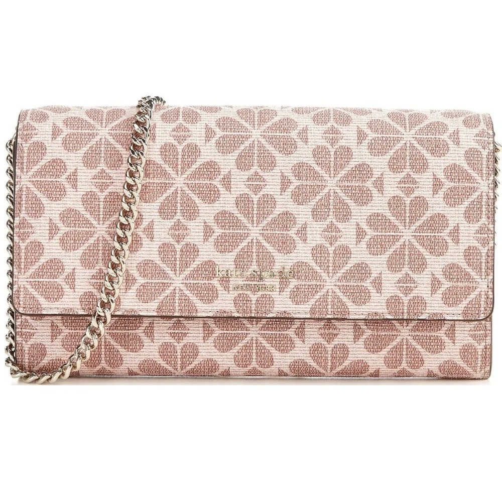 Kate Spade Spade Flower Coated Canvas Chain Clutch